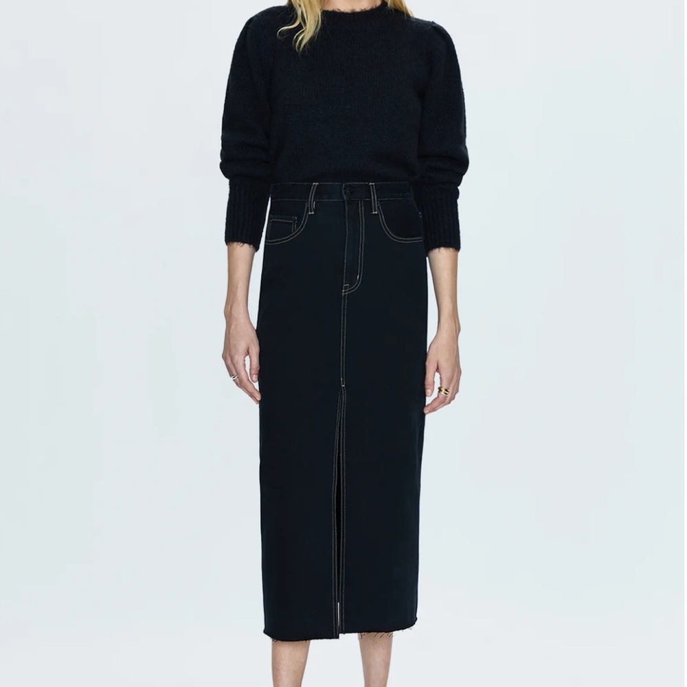 [NWT] PISTOLA - Alice Midi Denim Skirt Noir Size 31